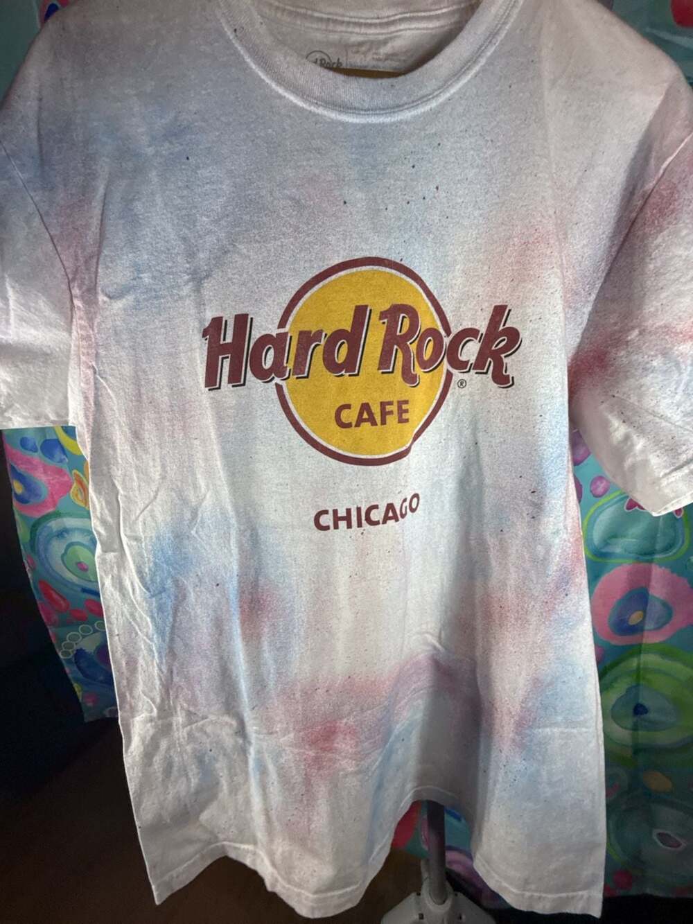 Hard Rock Cafe Chicago custom Tie-Dye Graphic T-Shirt